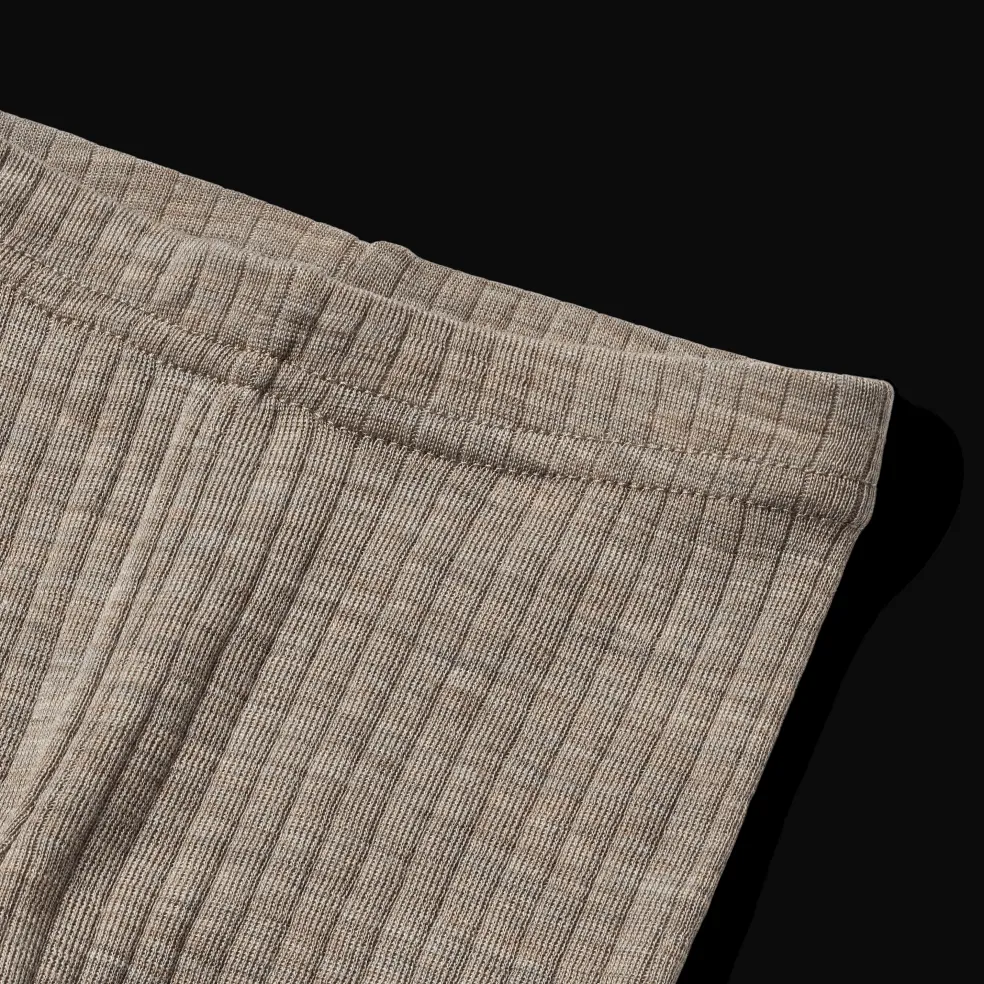 Agi Leggings I Ull Och Silke Khaki Melange