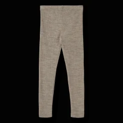 Agi Leggings I Ull Och Silke Khaki Melange
