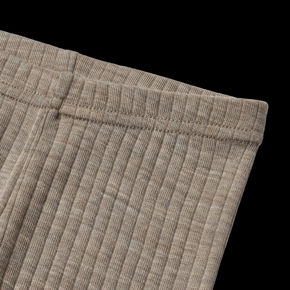 Agi Leggings I Ull Och Silke Khaki Melange