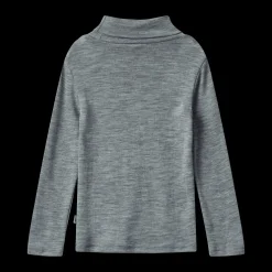 Aksel Ull-T-shirt Med Polokrage Melange Grey