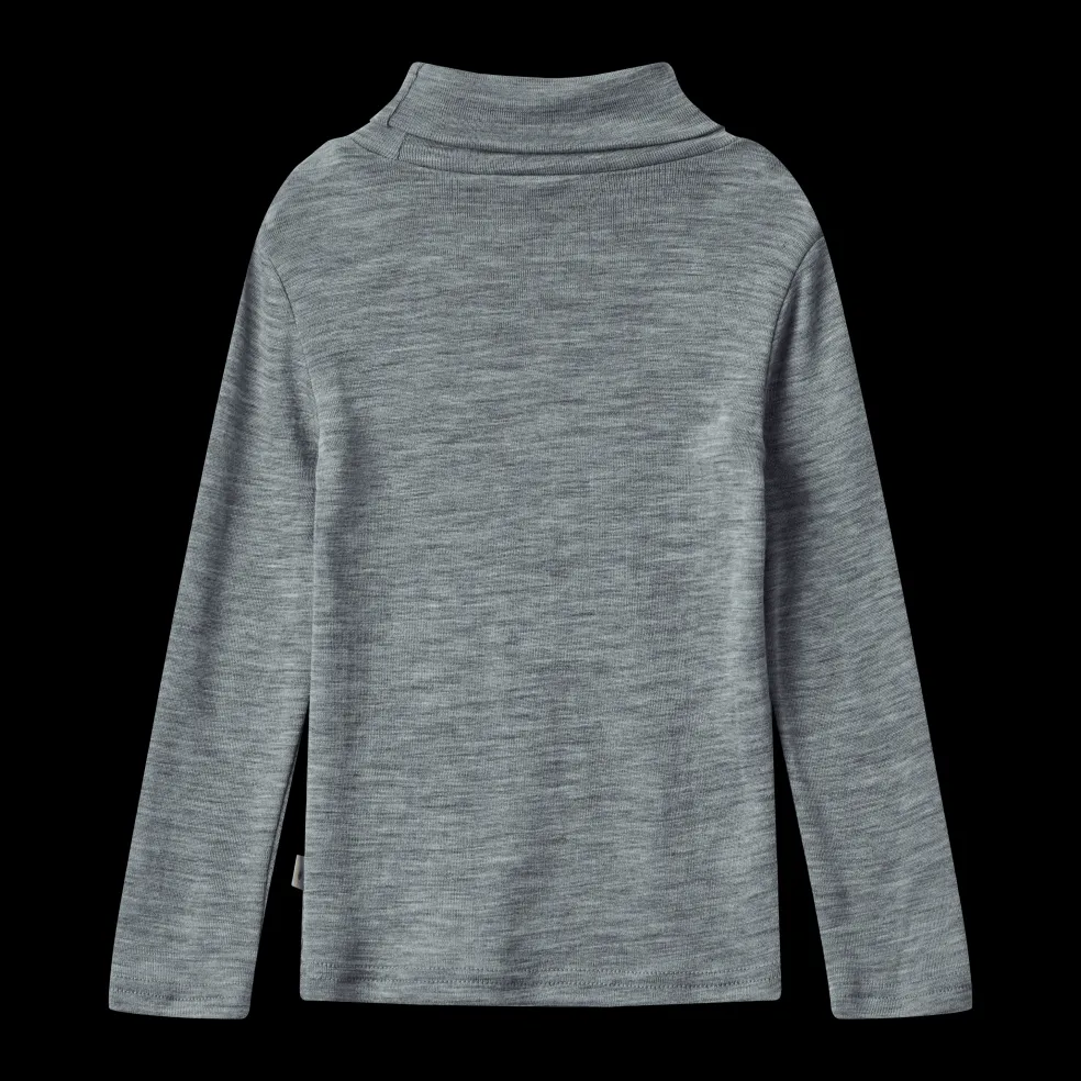 Aksel Ull-T-shirt Med Polokrage Melange Grey