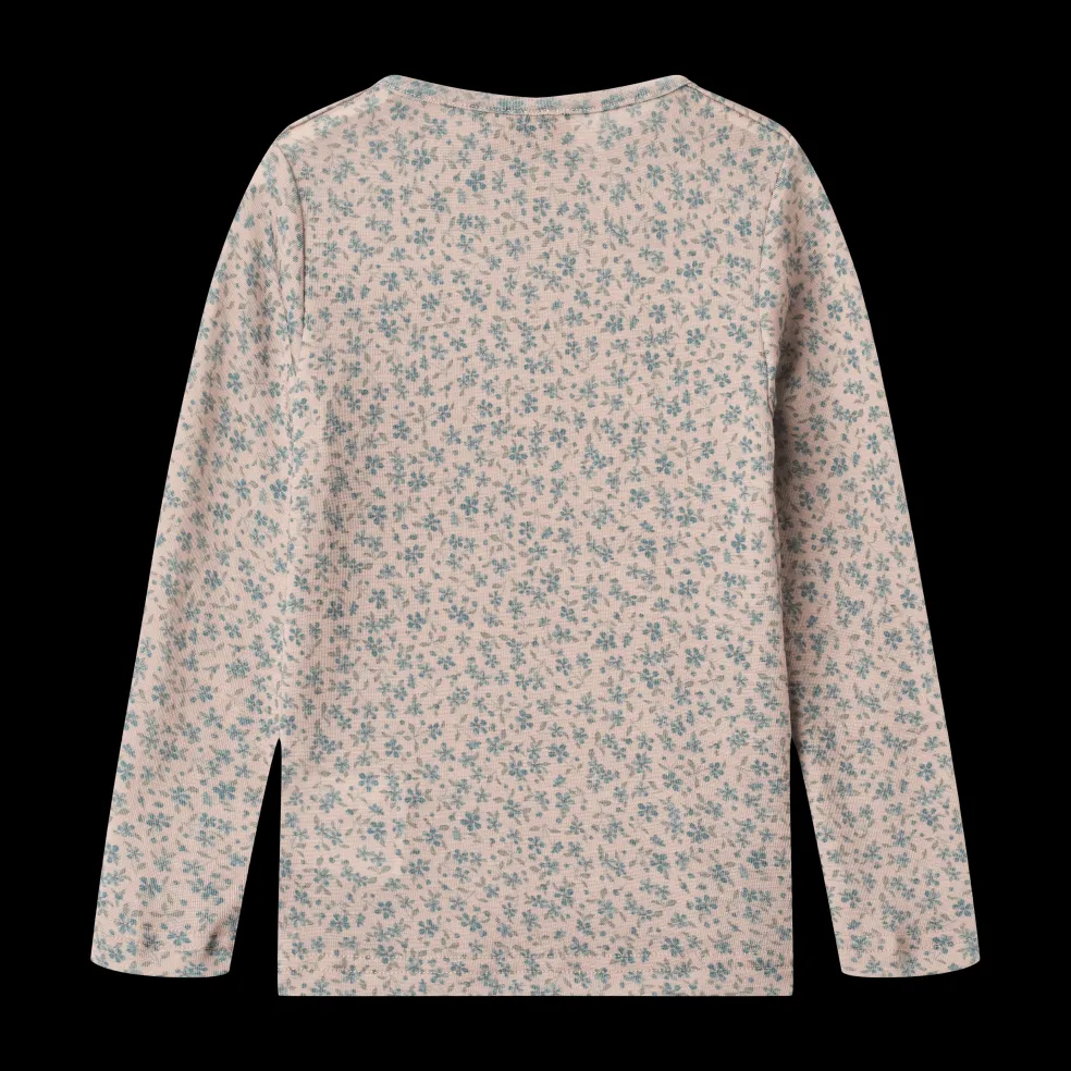 Alfie Långärmad T-shirt I Ull Blue Flowers