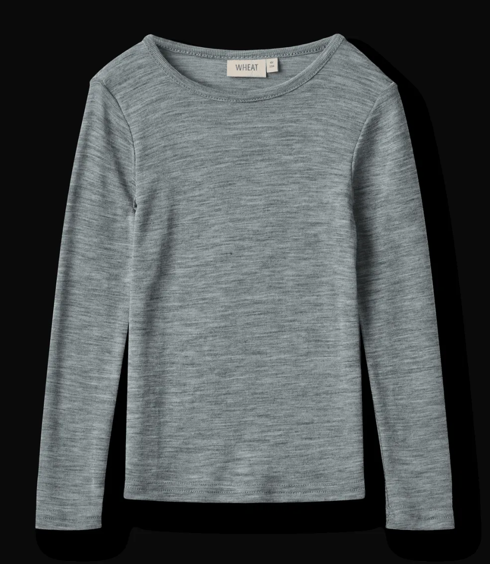 Alfie Långärmad T-shirt I Ull Melange Grey
