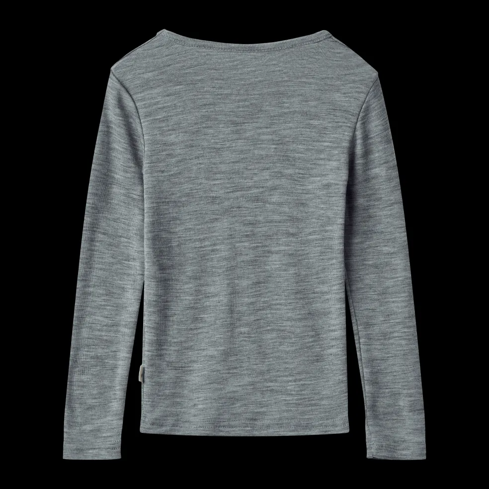Alfie Långärmad T-shirt I Ull Melange Grey