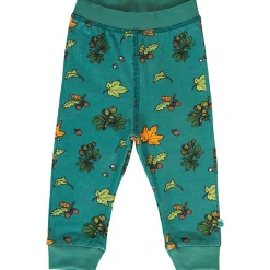 Baby leggings with Fall leaves Petroleum Green