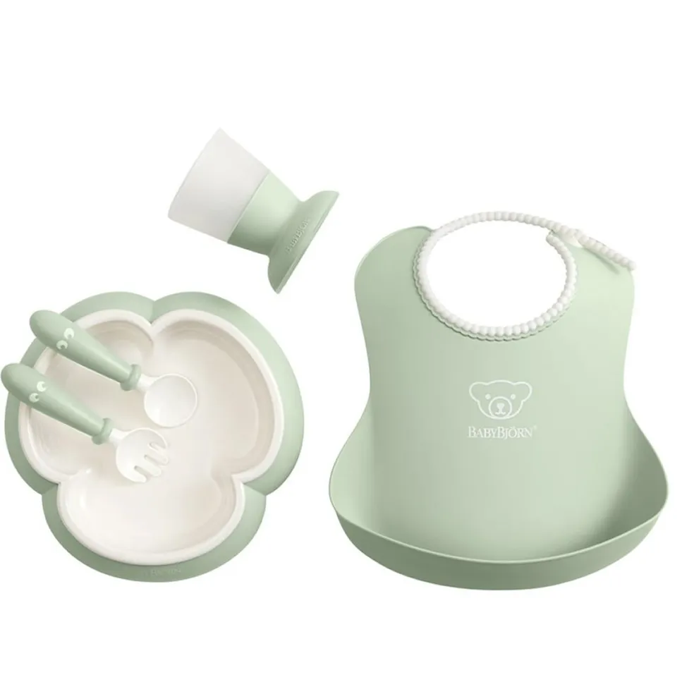Baby Middags Set Blekgrön