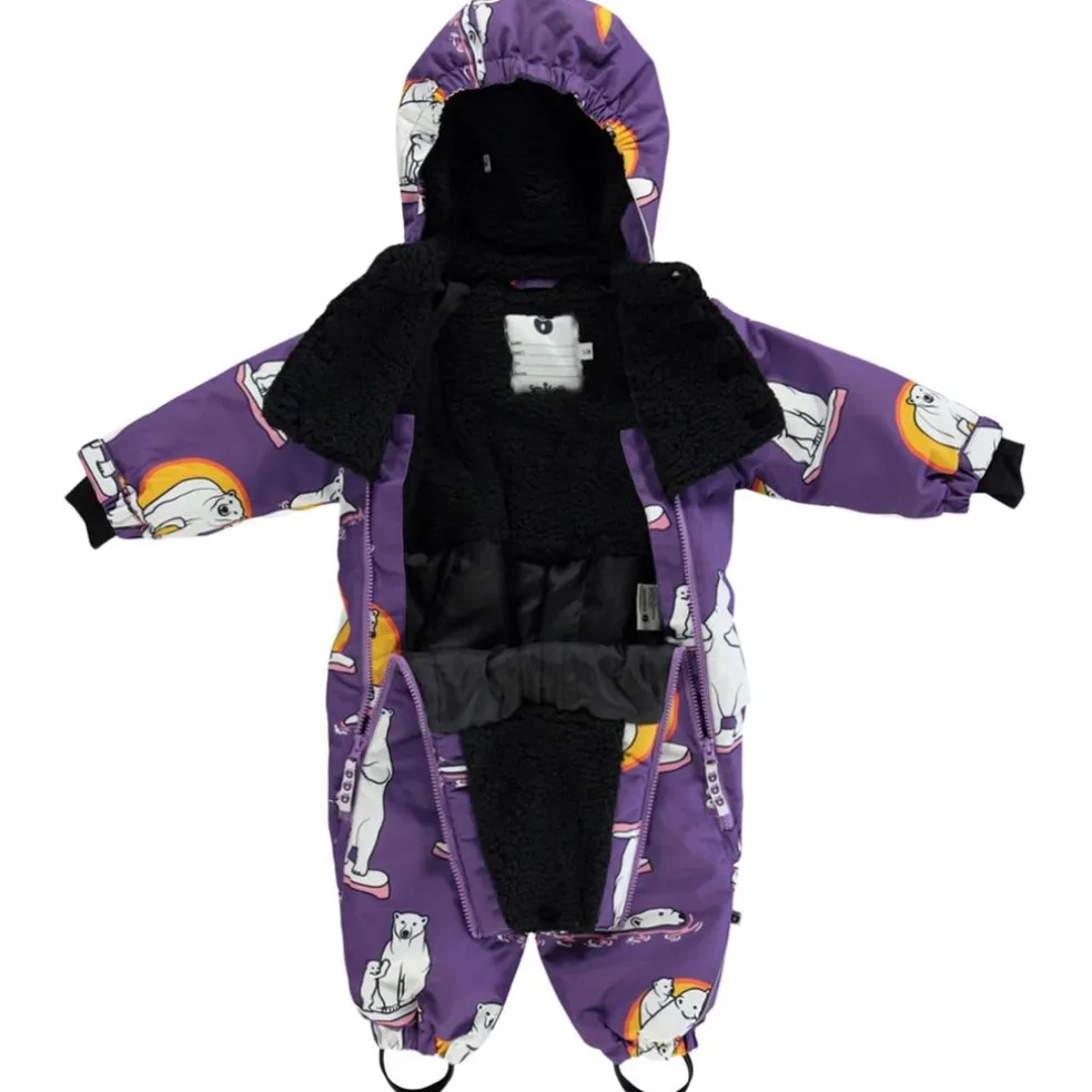 Babyoverall Polar Bears Purple Heart