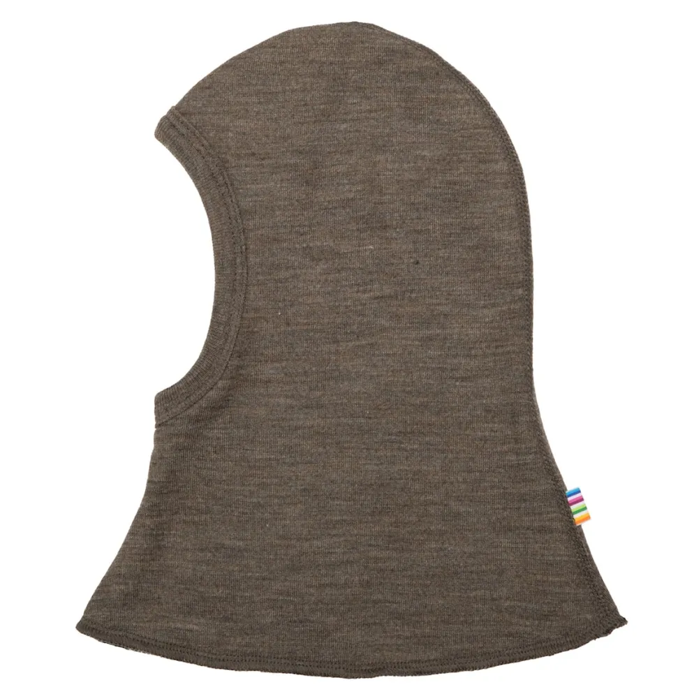 Balaklava I Ull Med Dubbla Lager Brown Melange