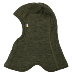 Balaklava I Ull Med Knappar Moss Green