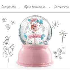 Ballerina Snöglob Med Nattlampa Pink