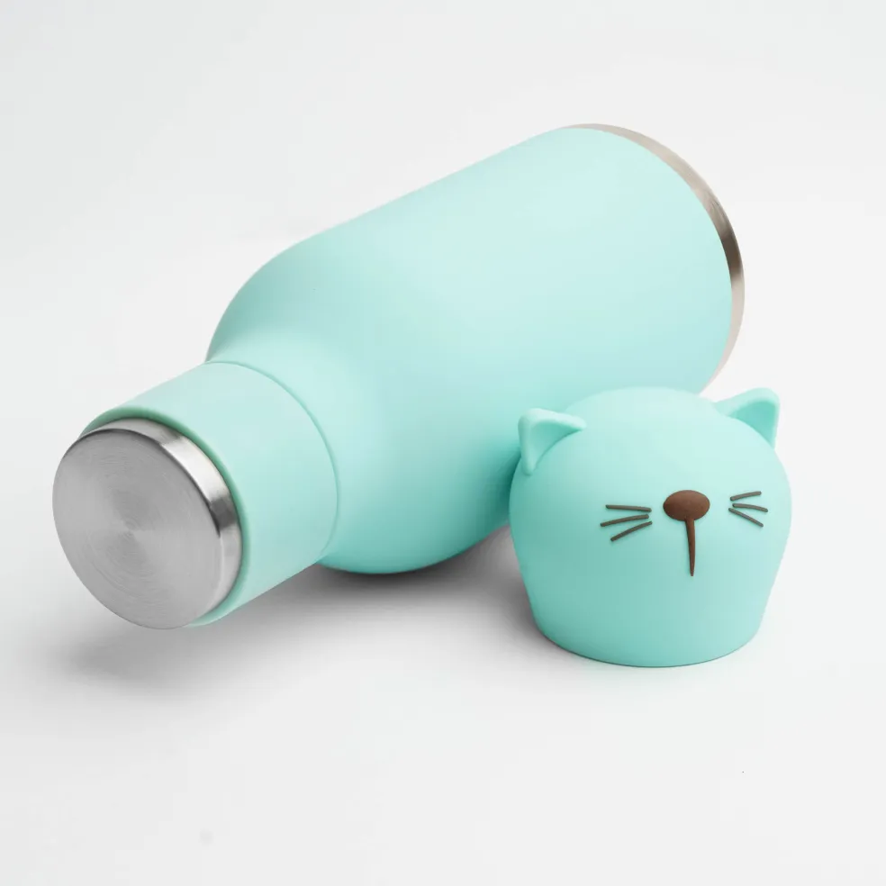 Bestie Cat Vattenflaska Green