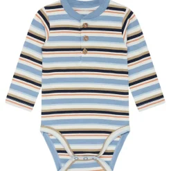 Bjorn Randig Baby Body Ljusblå