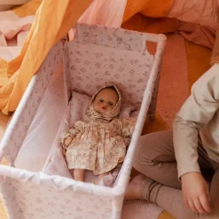 Blommig Resesäng För Dockor Rosa