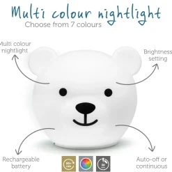 Bor The Bear Nattlampa White