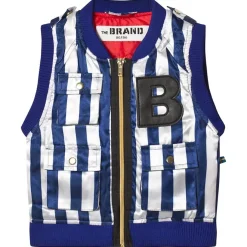 B Vest Blue/White Stripe