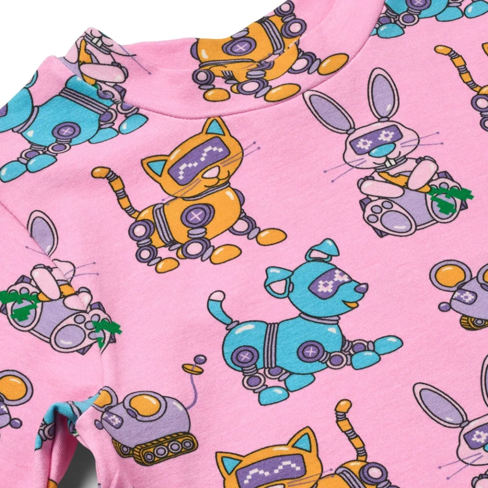 Dabinett With Robot Pets Långärmad T-shirt Pink Lilac