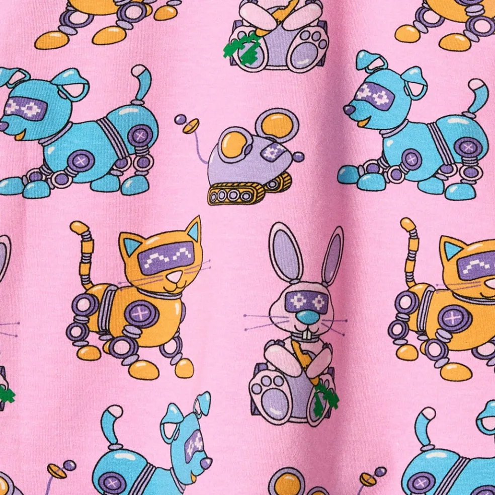 Dabinett With Robot Pets Långärmad T-shirt Pink Lilac