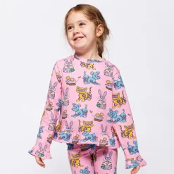 Dabinett With Robot Pets Långärmad T-shirt Pink Lilac