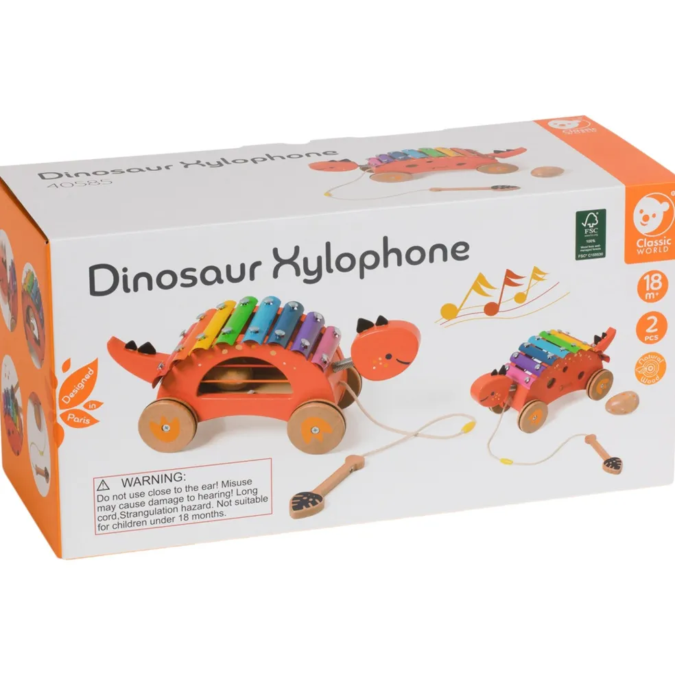 Dinosaurie Xylofon Röd