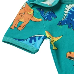 Dinosaurs Kortärmad Baby Body Teal