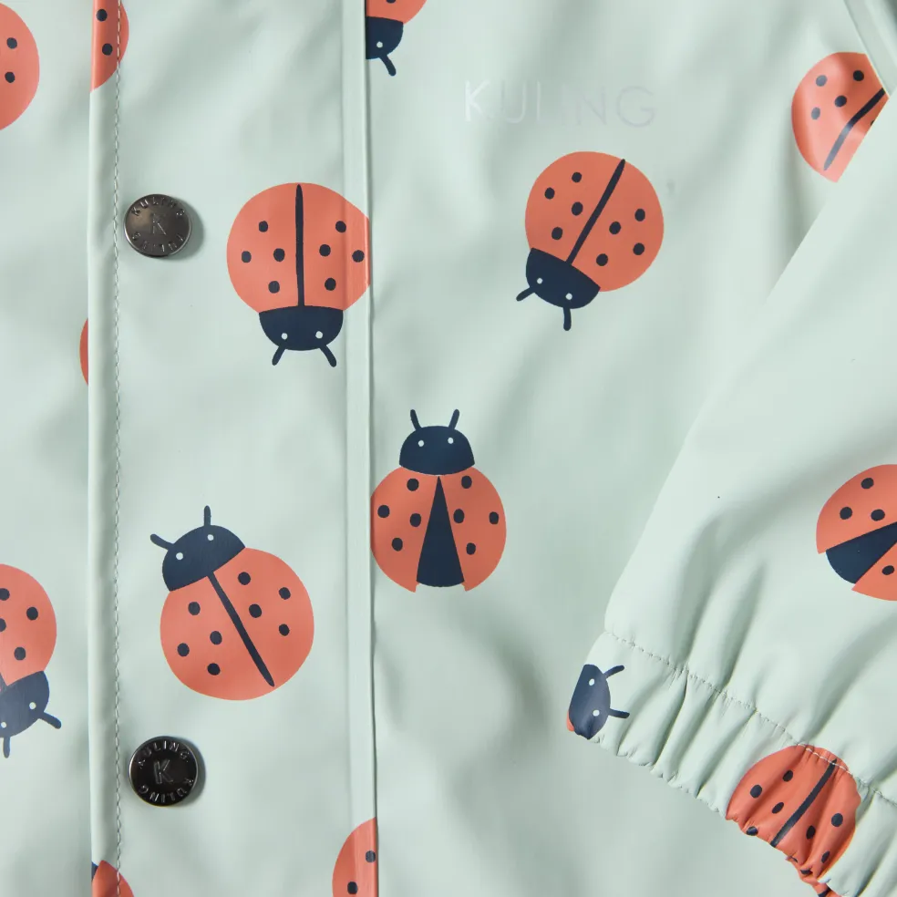 Douglas Fodrad Regnoverall Pale Green Ladybug