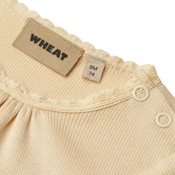 Edna Ribbad Kortärmad Baby Body Macadamia