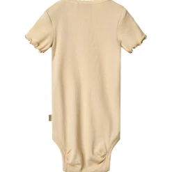 Edna Ribbad Kortärmad Baby Body Macadamia