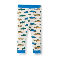 Elstar Leggings För Baby Med Bilar Vit Vanilla