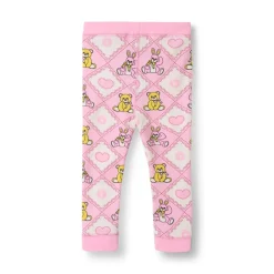 Elstar Leggings För Baby Med Nallebjörnar Rosa Lace