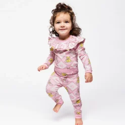 Elstar Leggings För Baby Med Nallebjörnar Rosa Lace