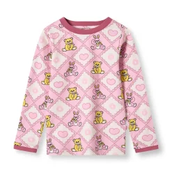 Elstar Långärmad Topp Med Nallebjörnar Rosa Lace