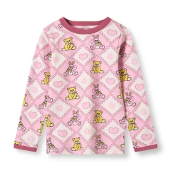 Elstar Långärmad Topp Med Nallebjörnar Rosa Lace