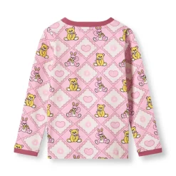 Elstar Långärmad Topp Med Nallebjörnar Rosa Lace