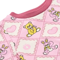 Elstar Långärmad Topp Med Nallebjörnar Rosa Lace