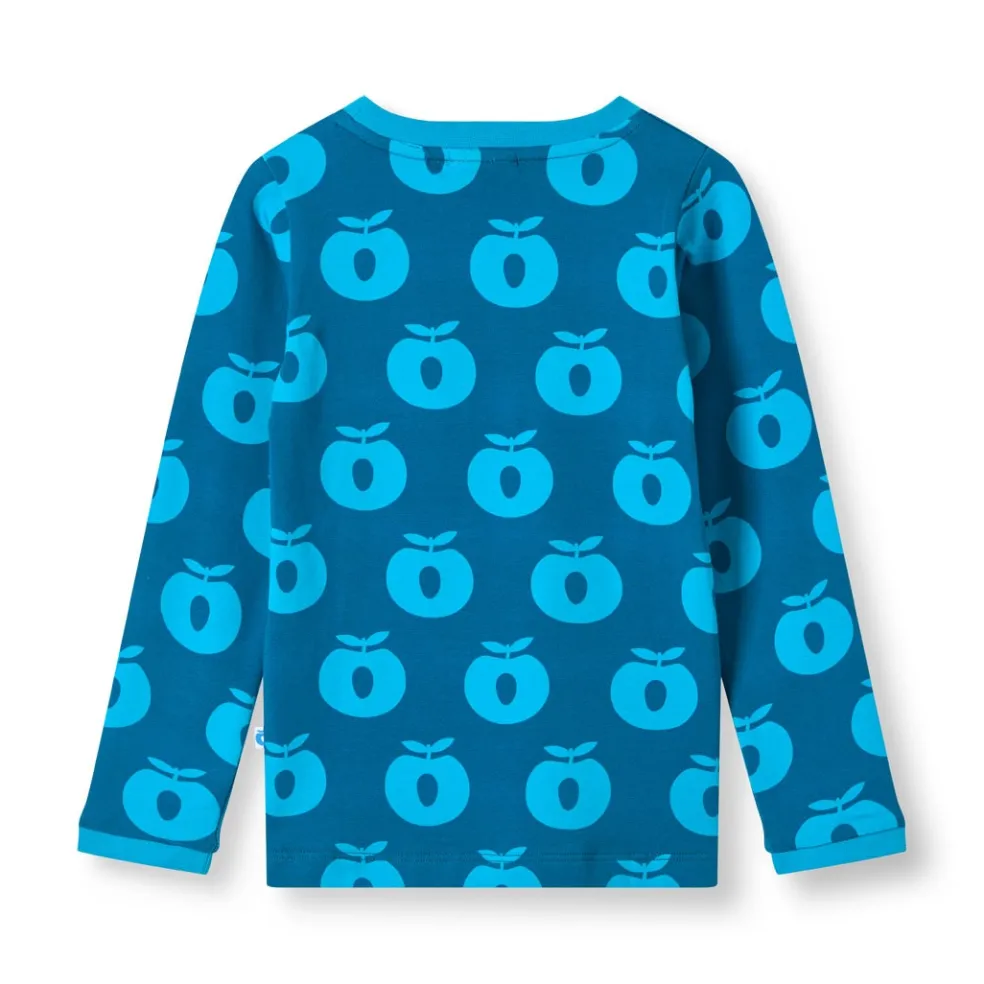 Elstar Långärmad Topp Med Äpplen Blå Vivid Blue