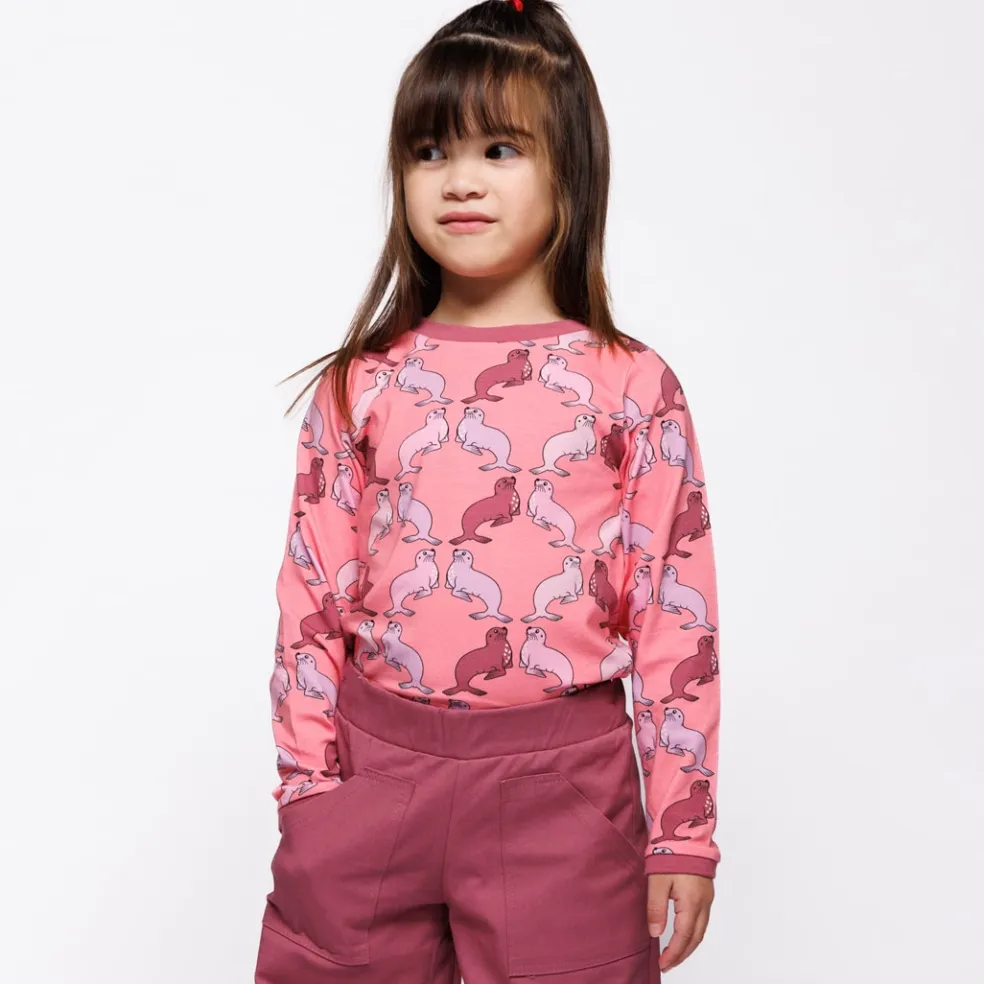 Elstar Långärmad Topp Med Sjölejon Rosa Mauve Rose