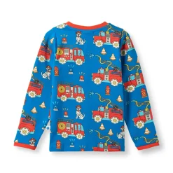 Elstar With Fire Truck Långärmad T-shirt Brilliant Blue