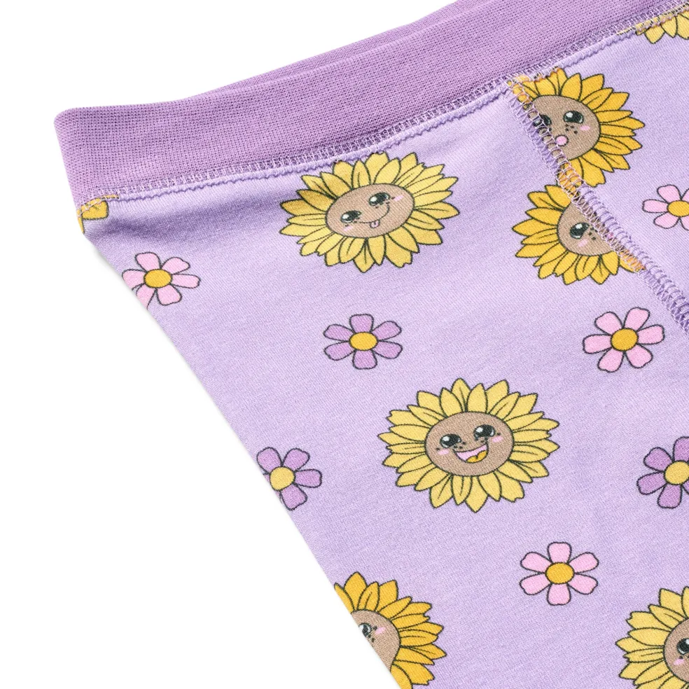Elstar With Sunflowers Baby Leggings Heather Purple