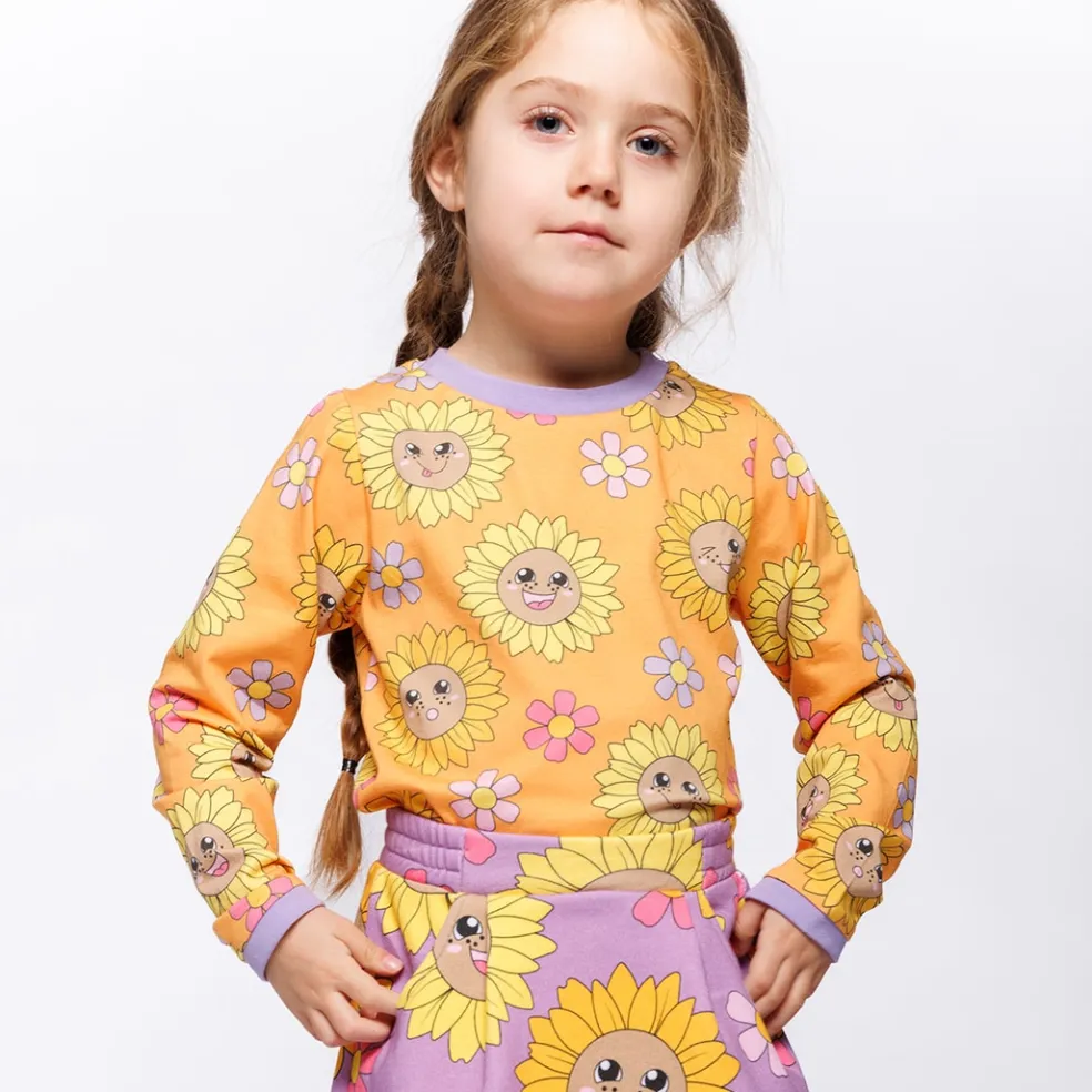 Elstar With Sunflowers Långärmad T-shirt Tangerine