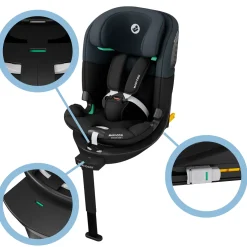 Emerald 360 S Bilbarnstol 0-12Y / 0-36 Kg Tonal Black
