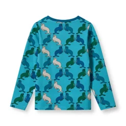 Gala Långärmad Topp Med Sjölejon Blå Aqua Teal