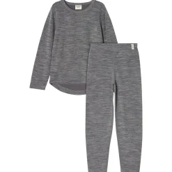 Gisborn Baselayer-set I Ull Och Bambu Dark Grey Melange