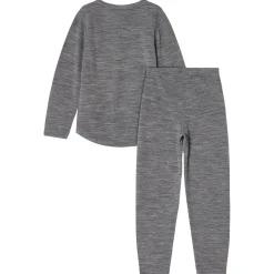 Gisborn Baselayer-set I Ull Och Bambu Dark Grey Melange