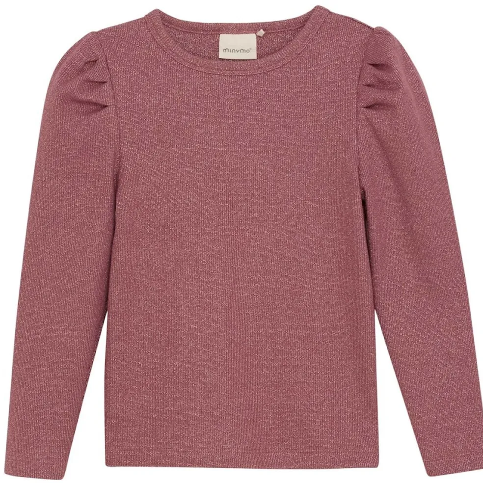 Glitter Rib Långärmad T-Shirt Deco Rose