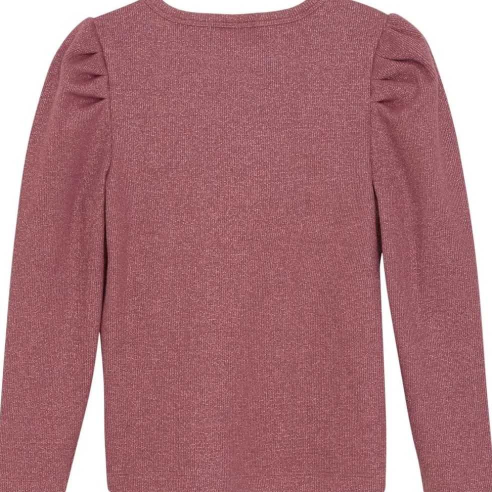 Glitter Rib Långärmad T-Shirt Deco Rose