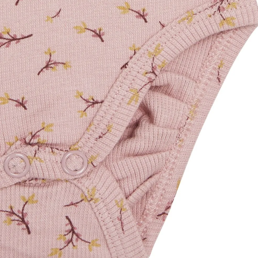 GOTS Bing Blommig Omlottbody Dusty Rose
