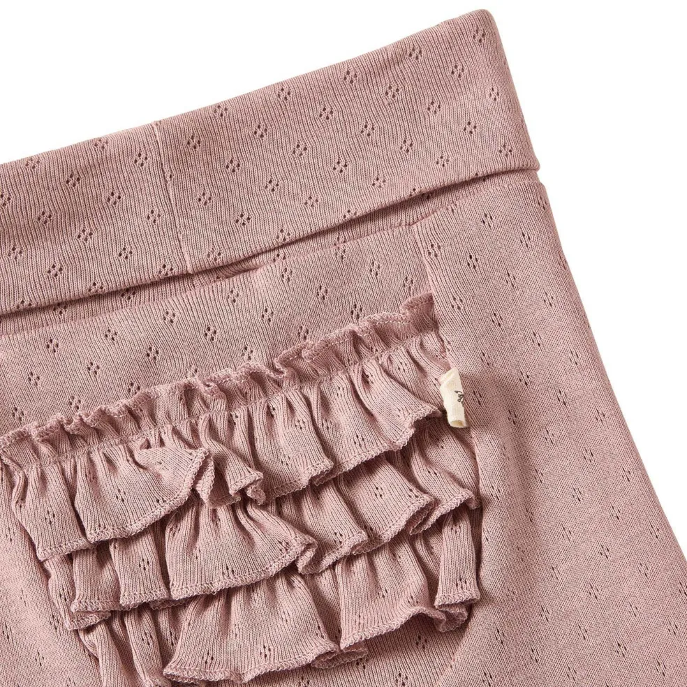 GOTS Elsy Pointelle Baby Byxor Pink Mauve