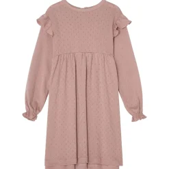 GOTS Hedda Pointelle Klänning Pink Mauve