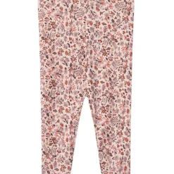 GOTS Jules Blommiga Baby-leggings Pale Rose