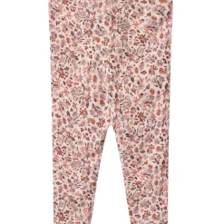 GOTS Jules Blommiga Baby-leggings Pale Rose